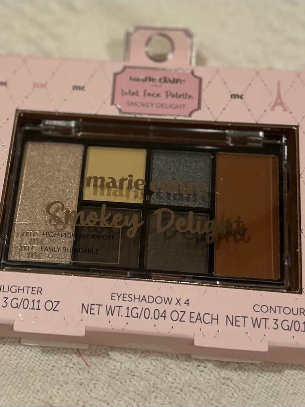 Marie Claire Delight Eyeshadow & Contour Palette - Brown, Gold, Gray,